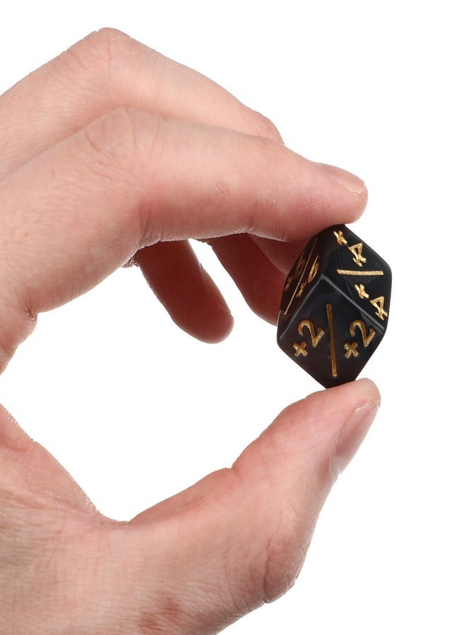 TOPPERFUN 24Pcs 1/+1 Token Dice Counter, 0.63in D6 Plus and Minus Dice Set, Acrylic Board Game Accessory, Compatible with MTG Counter, CCG, Card Games, Black - Image 3